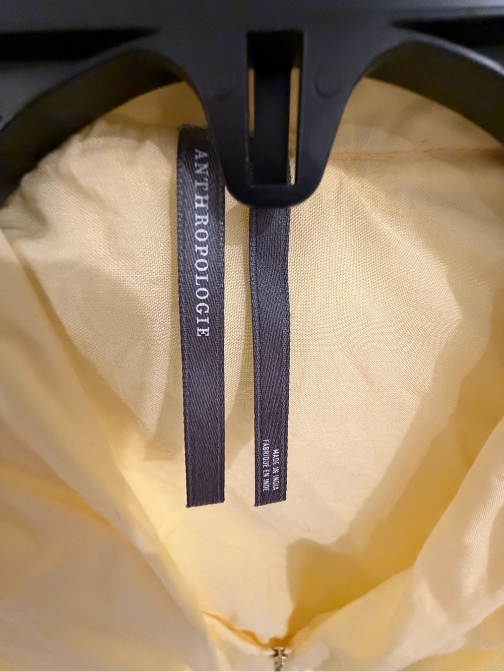 Anthropologie Pale Yellow Sleeveless Zip-Front Mini Dress - Picture 5 of 5